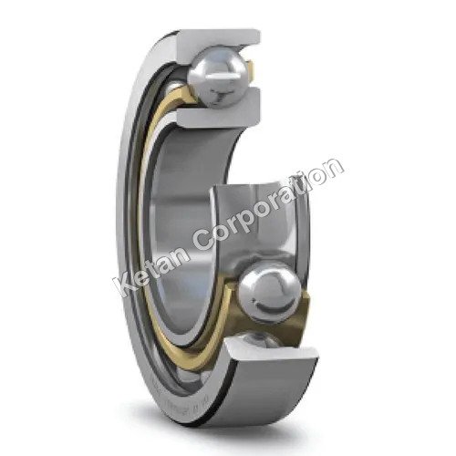 Angular Contact Bearing - Stainless Steel, Fixed Size, Silver Color | Industrial Use, 100g Weight, Warranty Included
