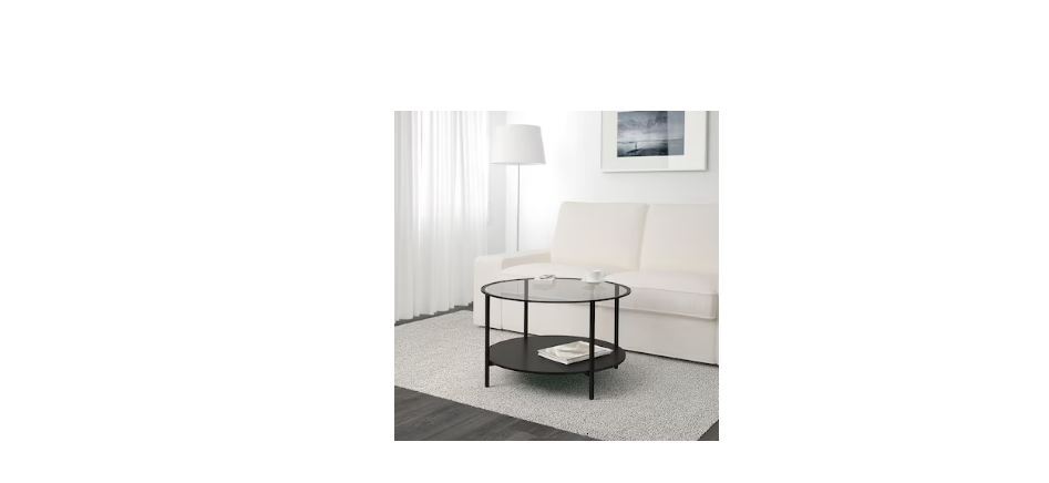 Coffee Table - Height: 45 Cm, Diameter: 75 Cm | Black-brown Finish, Ideal For Office, Home, Restaurant, Hospital