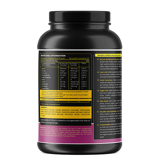 Vanilla Flavour Isolate Whey Protein Dosage Form: Powder