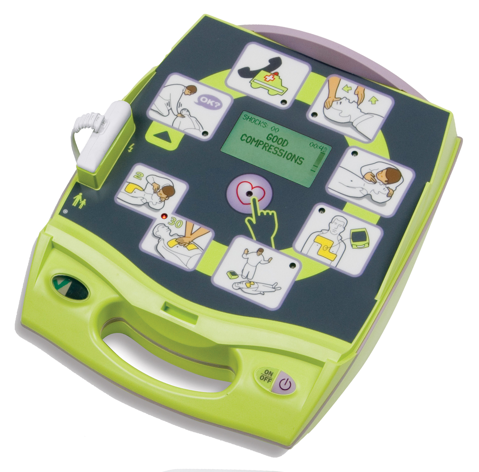 Zoll Aed Plus - Advanced Defibrillator With Real Cpr Help Technology | Five-year Battery, Cpr-padz For Adults & Pedi-padz Ii For Children, Voice & Visual Guidance