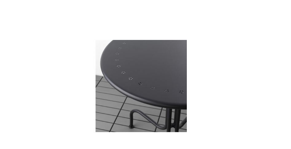 Cafeteria Table - Steel Frame With Polypropylene Feet | 71 Cm Height, 70 Cm Diameter, Grey Finish, Maintenance-free Design For Outdoor And Indoor Use