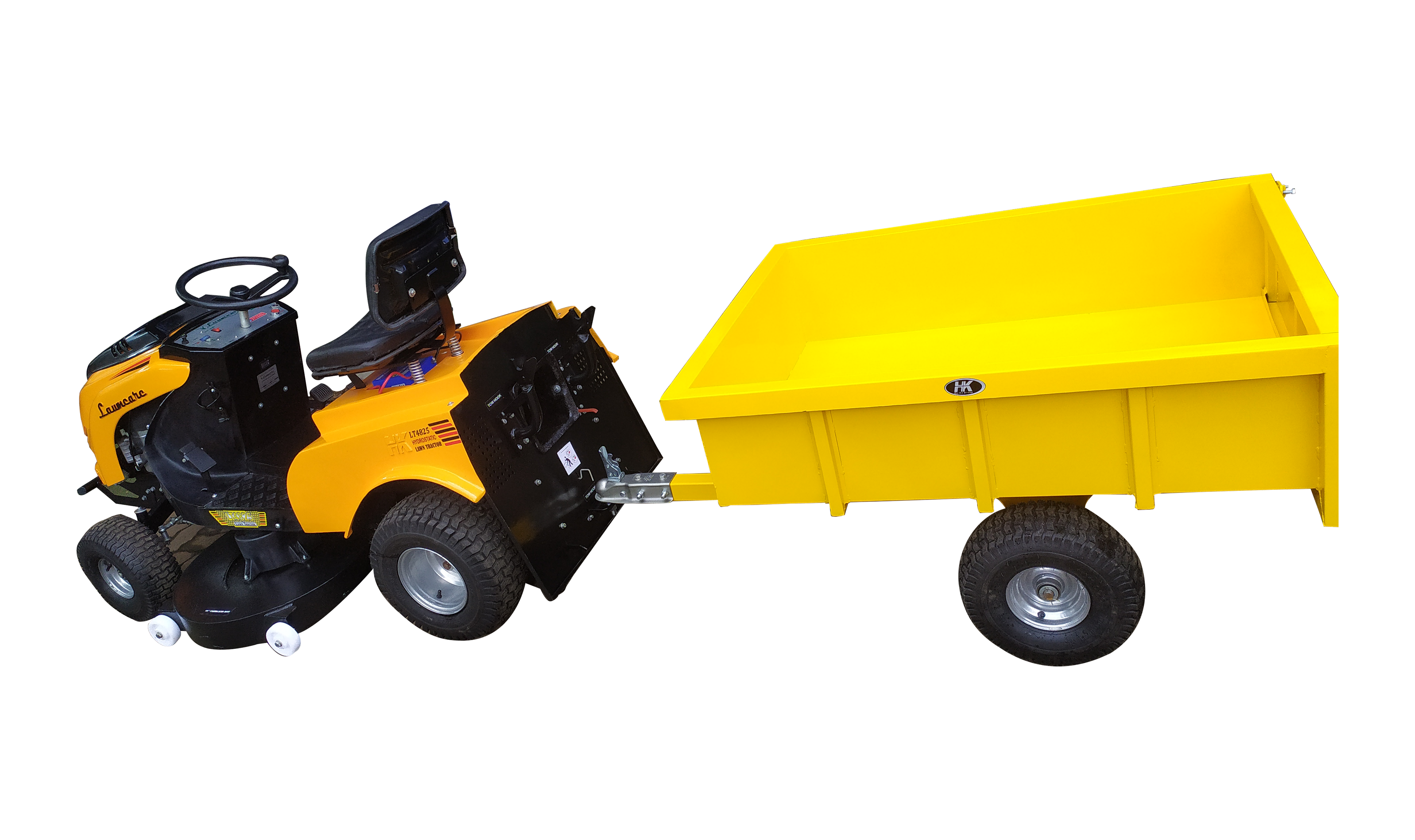 Tow Behinds Trolley For Lawn Tractor Mowers - Color: Yellow