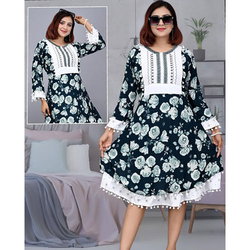 Different Available Ladies Floral Printed Midi Dress