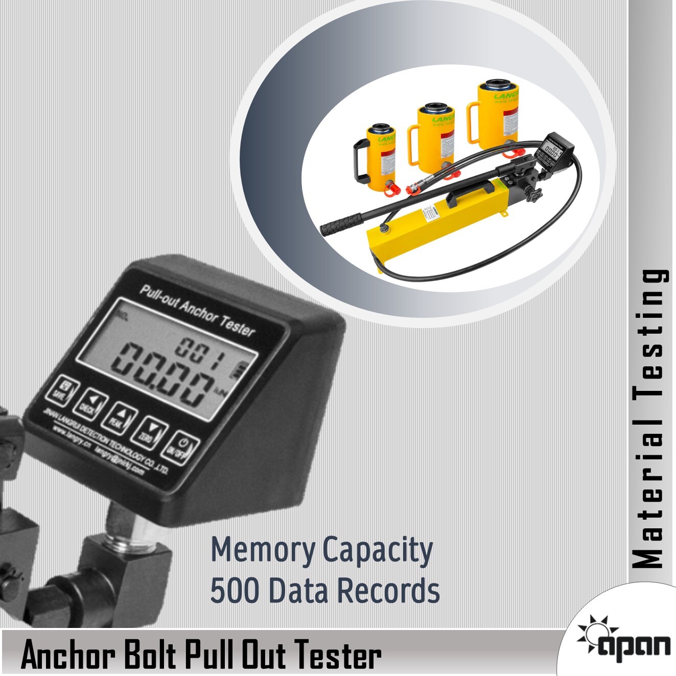 Anchor Bolt Pull-out Tester - Thicker High Strength Steel 480x200x405mm | Integrated Digital Force Indicator 500 Data Memory High Precision Design