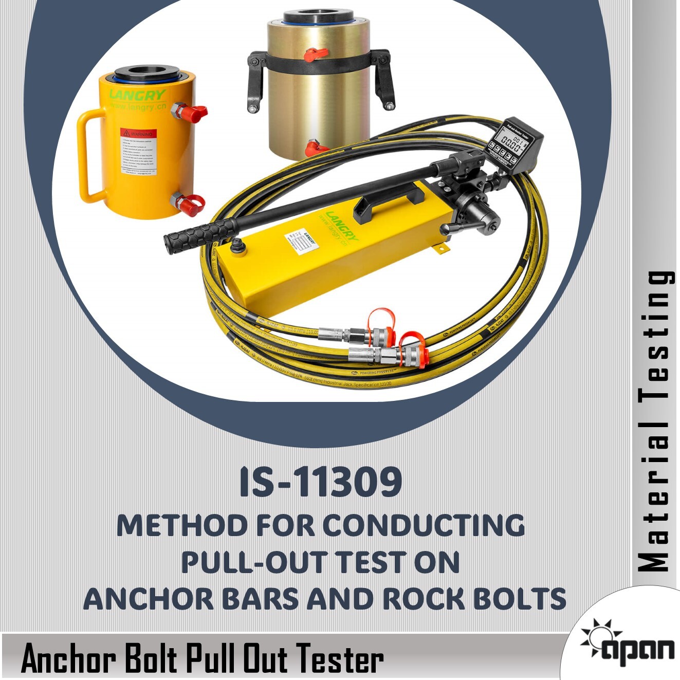 Anchor Bolt Pull-out Tester - Thicker High Strength Steel 480x200x405mm | Integrated Digital Force Indicator 500 Data Memory High Precision Design