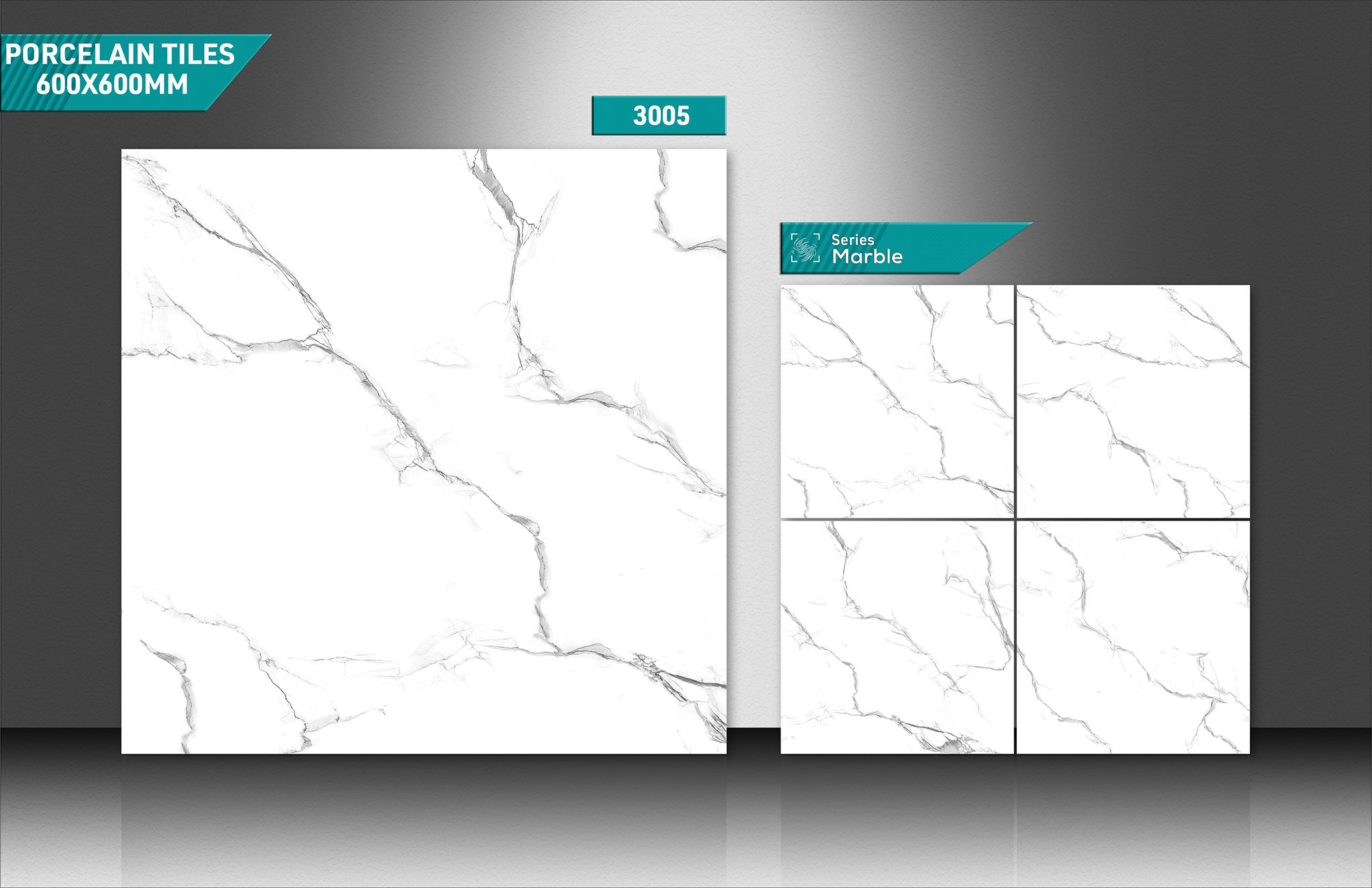 Marble Floor Tiles - 600x600mm Ceramic, Beige, Black, Blue, Brown, Cream, Gold, Gray, Green, Multi Color | Acid-resistant, Non-slip, Stain Proof, Wear-resistant