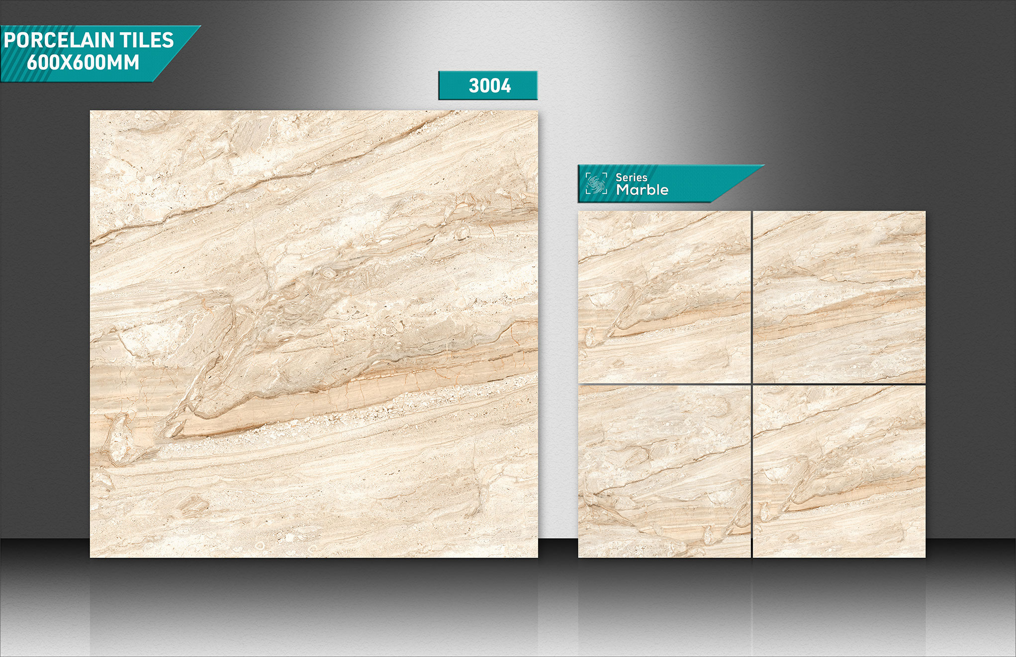 Marble Floor Tiles - 600x600mm Ceramic, Beige, Black, Blue, Brown, Cream, Gold, Gray, Green, Multi Color | Acid-resistant, Non-slip, Stain Proof, Wear-resistant
