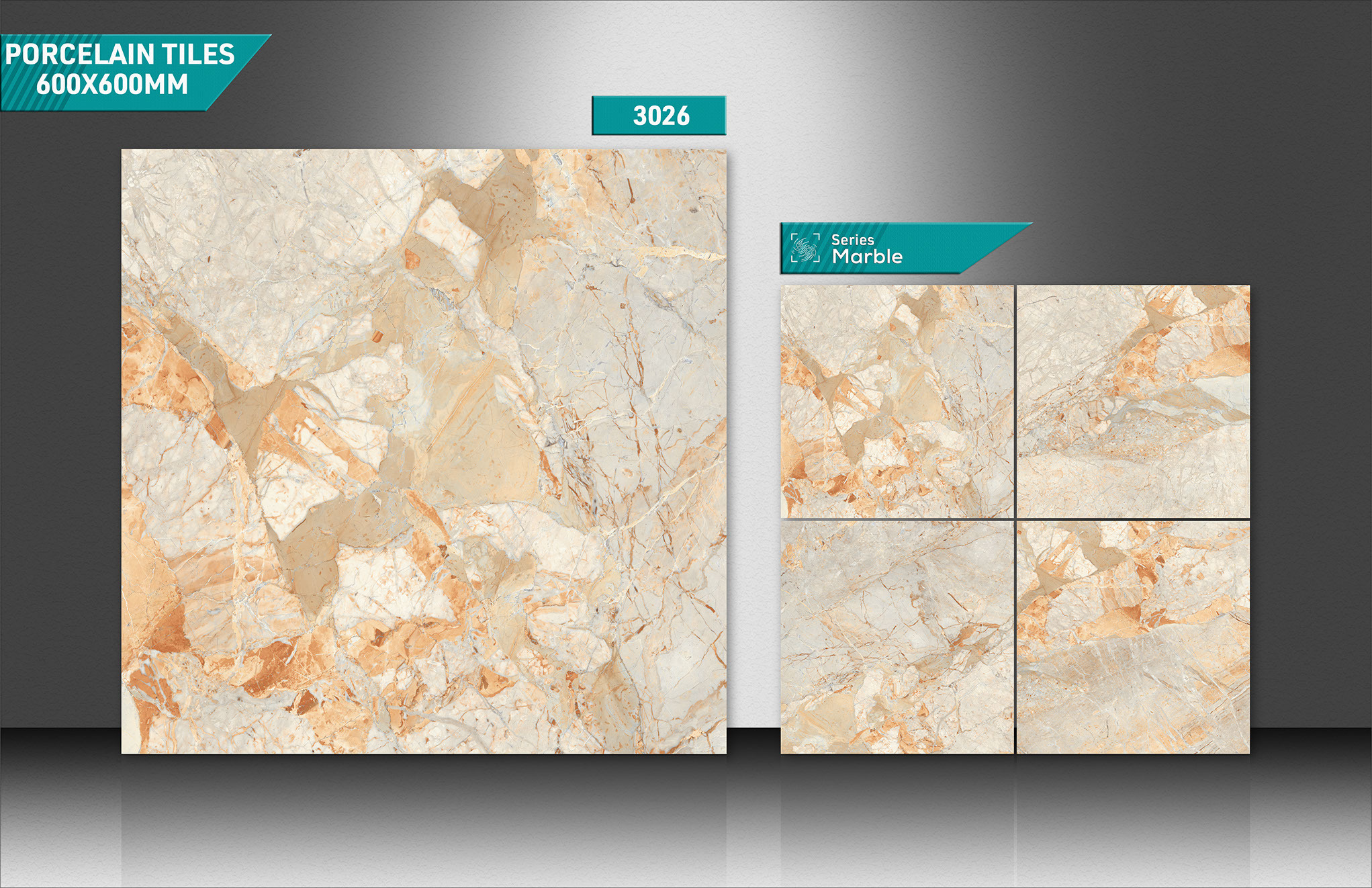 600x600mm Marble Matt Tiles