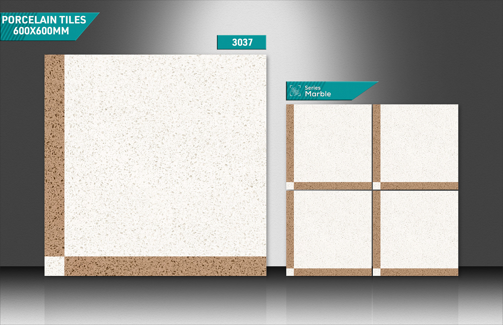 600x600mm Porcelain Marble Tiles - Color: Blues
