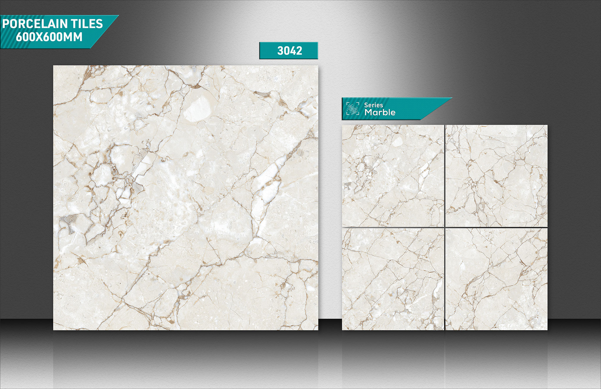 600x600mm Porcelain Marble Tiles - Color: Blues