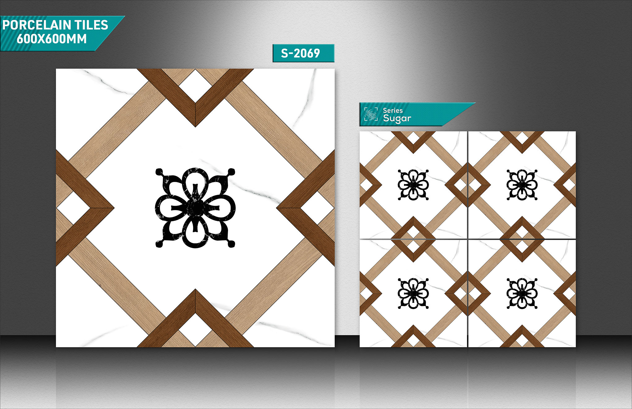 Porcelain Tiles - 600x600mm Dimensions, Acid-resistant, Non-slip , Stain-proof Finish, 9mm Thickness, Multi-color Options