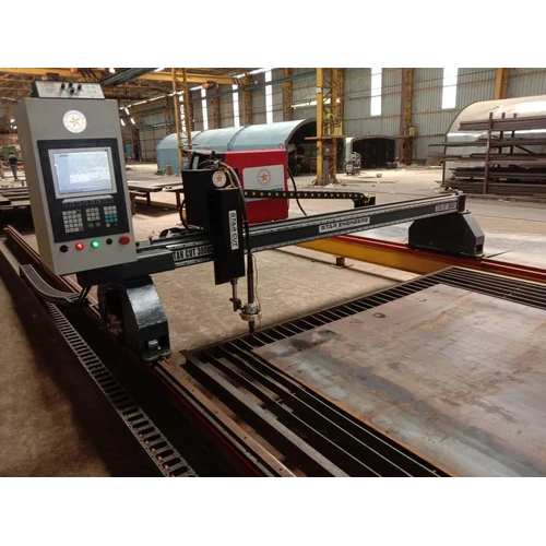 Industrial CNC Plasma Cutting Machine - Metal, Black | Electric Drive, Automatic Operation, Human Machine Interface