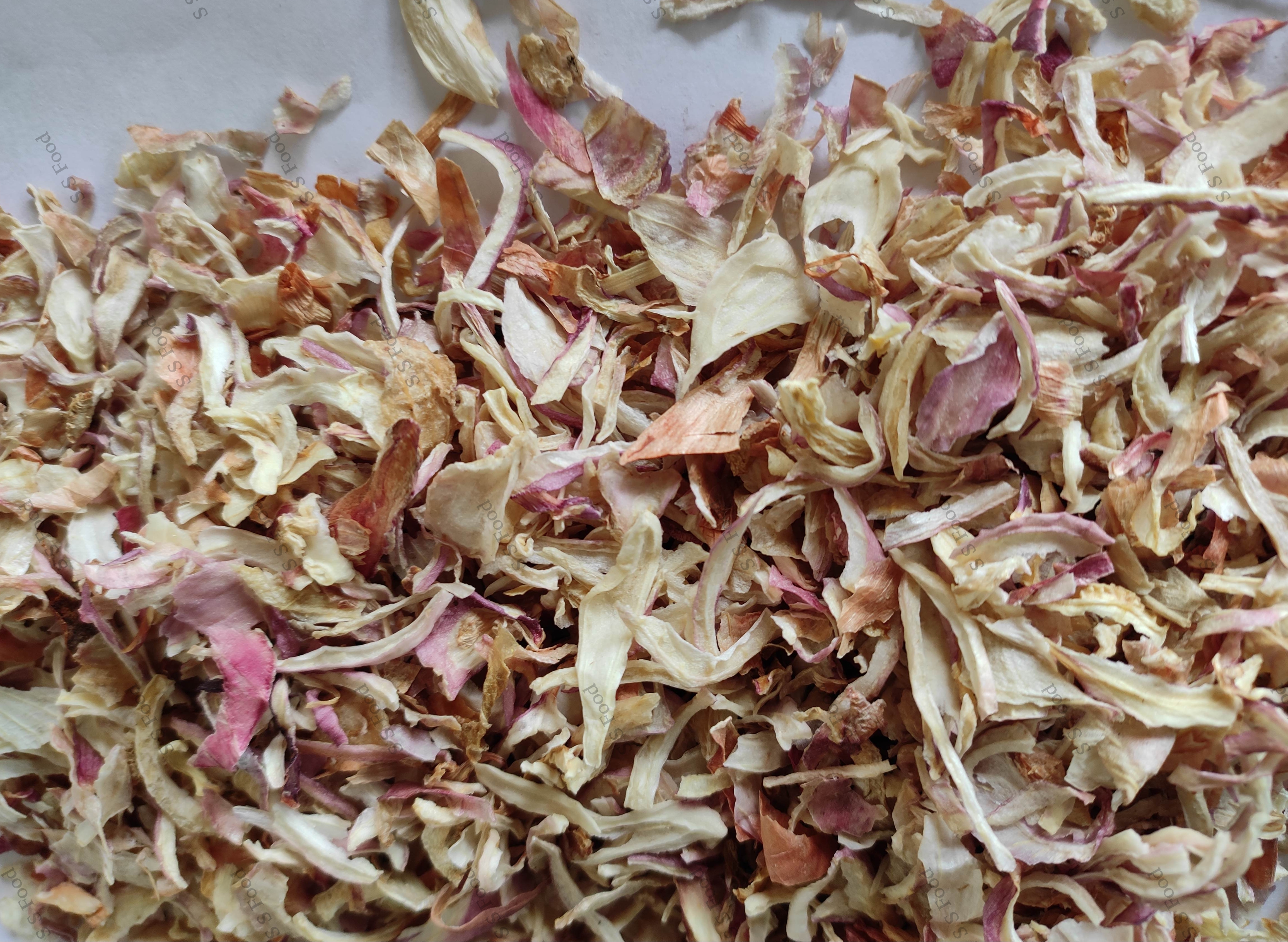 Dehydrated Pink Onion Flakes - 14 Kg Plastic Bag 24 Month Shelf Life | A Grade Drying Process Non Imported Stored In Dry Place