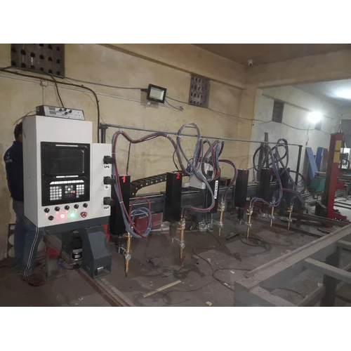 Black Cnc Multi Torch Metal Strip Cutting Machine