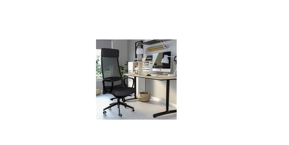 Office Chair - Steel Frame With Polyurethane Foam, 62x60 Cm Black Upholstery, Adjustable Height 46-57 Cm