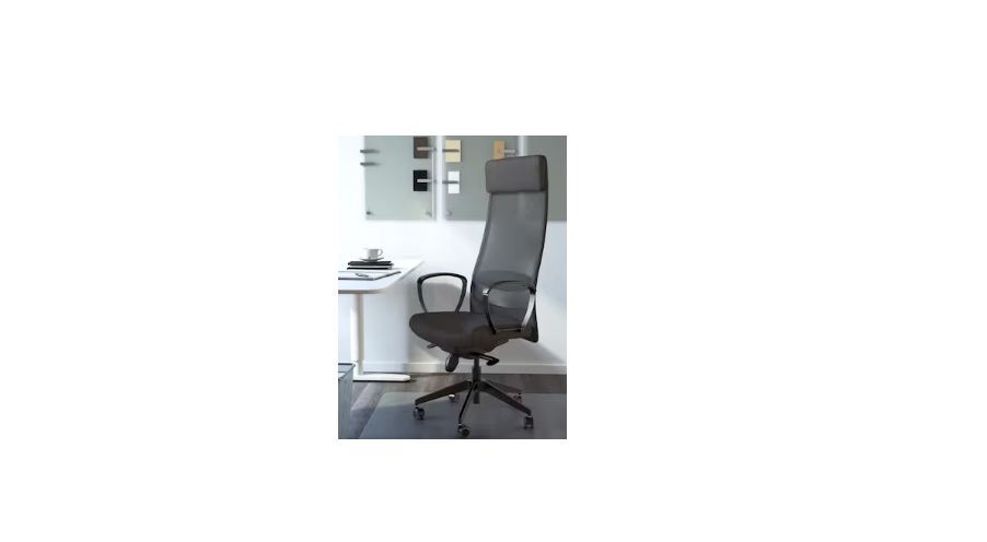 Office Chair - Steel Frame With Polyurethane Foam, 62x60 Cm Black Upholstery, Adjustable Height 46-57 Cm