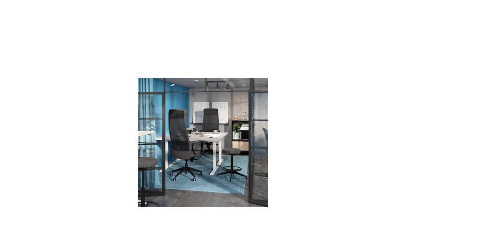 Office Chair - Steel Frame With Polyurethane Foam, 62x60 Cm Black Upholstery, Adjustable Height 46-57 Cm