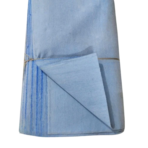 Blue Buckram Fabric - 31 Inches Wide, Pure Cotton, Washable Material | High Quality, Plain Pattern, Ideal for Ethnic Wear