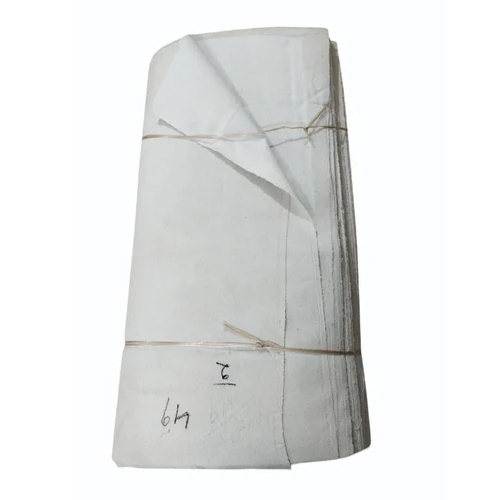 Cotton Polyester Plain Buckram Fabric - 31 Inches, Solid White, Ethnic Wear | Washable, Handloom, 50% Cotton & 50% Polyester, Plain Texture