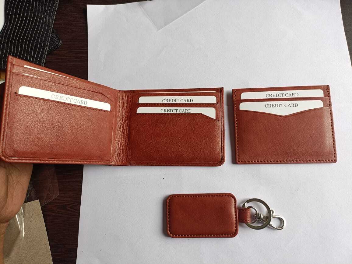 Tan Leather Wallet - 100% Genuine Leather, Bi-fold Design With Credit, Debit, And Visiting Card Pockets, Elegant Stitching And Currency Compartment