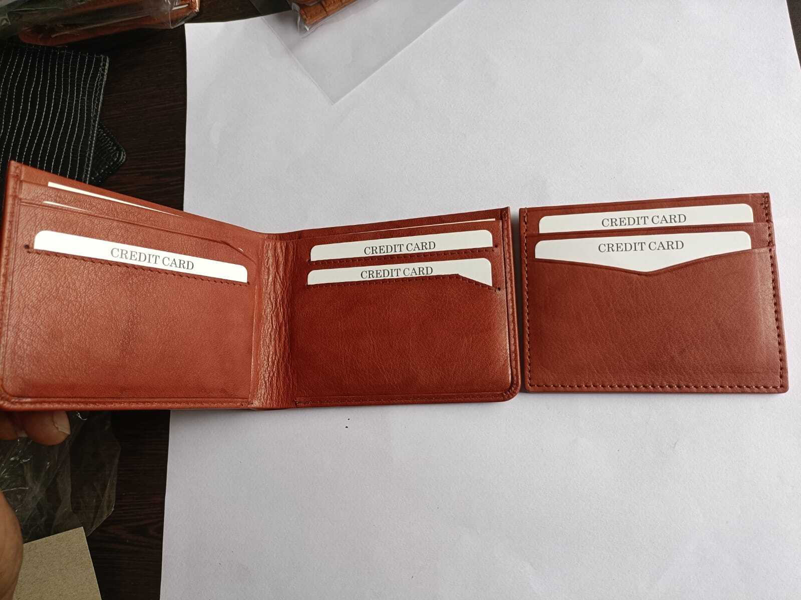 Tan Leather Wallet - 100% Genuine Leather, Bi-fold Design With Credit, Debit, And Visiting Card Pockets, Elegant Stitching And Currency Compartment