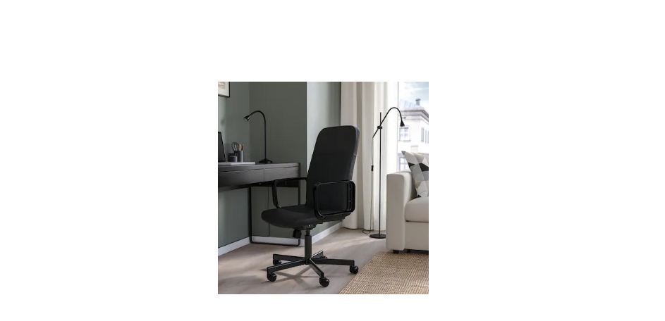 Swivel Chair - Max Height 110 Cm, Depth 67 Cm, Black | Comfy Ergonomic Armrests, Easy Move Brake Mechanism