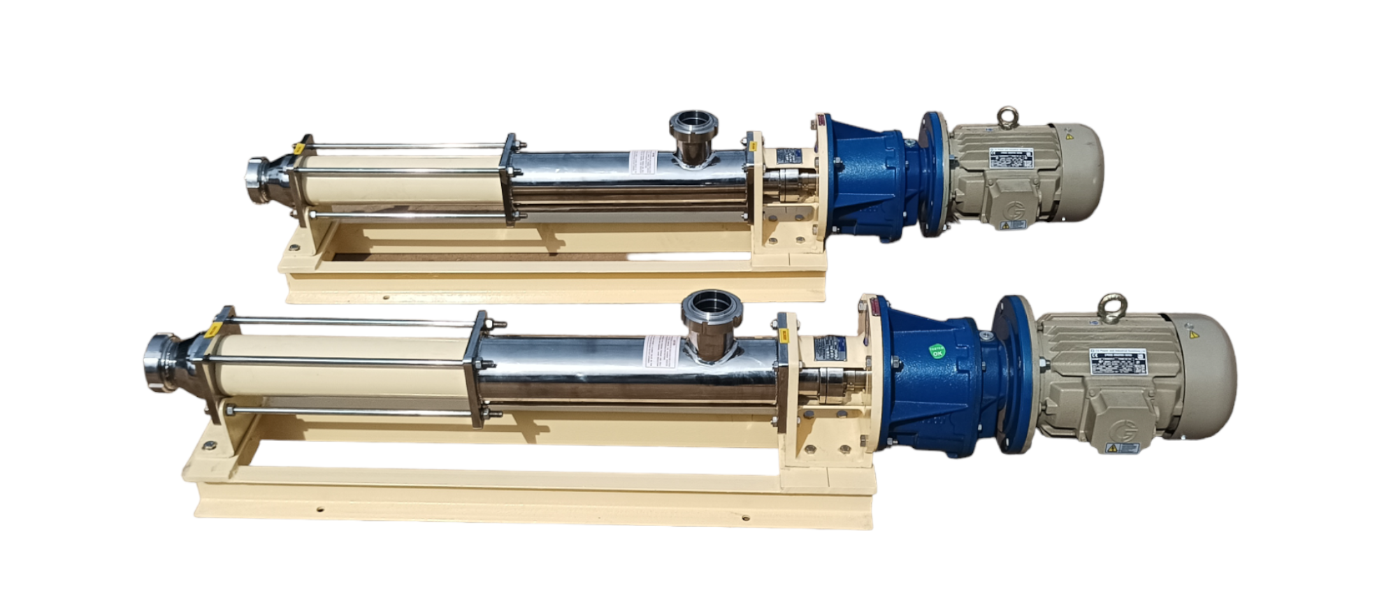 Export - Progressive Cavity Pump | 10 M3/hr Flow Rate, 18 Bar Pressure, Stainless Steel 304/316, Off-white Finish, 135 Kg Weight, Mechanical Seal & Gland Packing