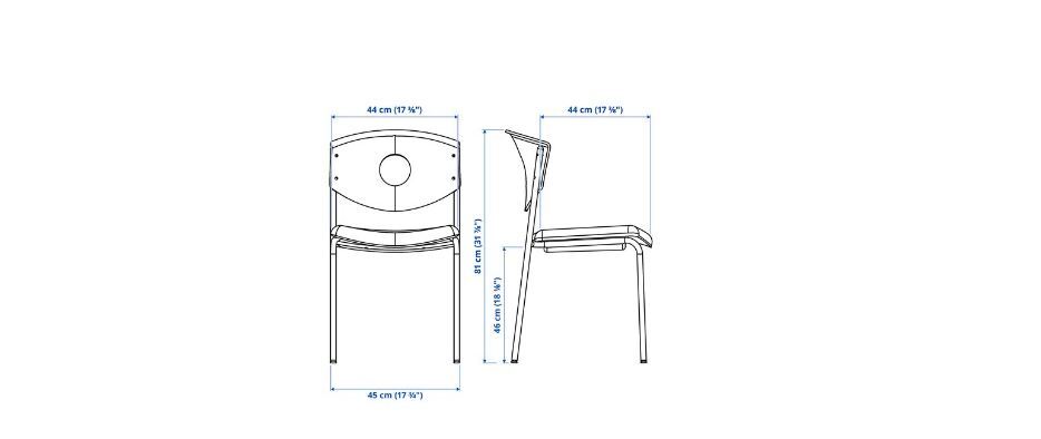 Conference Chair - 45 Cm Width X 51 Cm Depth X 81 Cm Height | Sleek Black Design, Versatile Use For Office, Home, Restaurant, Hospital 