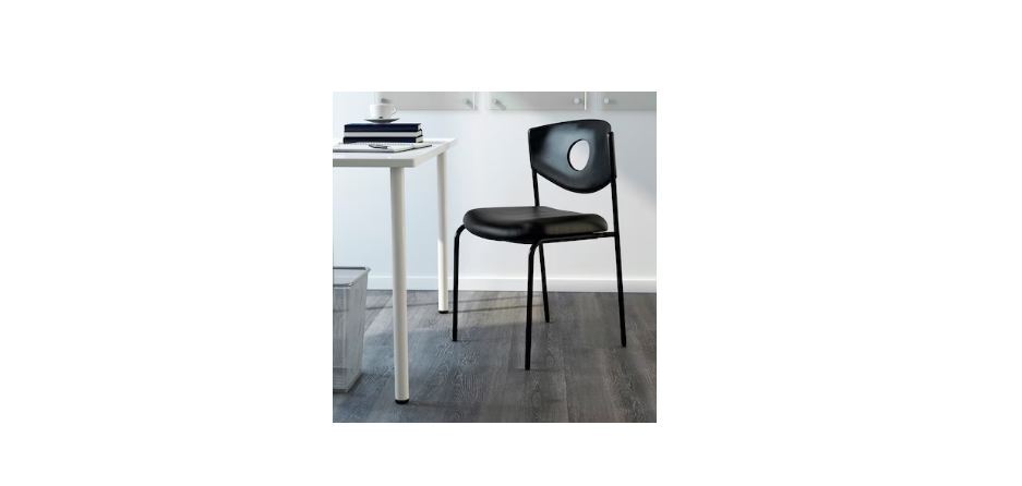 Conference Chair - 45 Cm Width X 51 Cm Depth X 81 Cm Height | Sleek Black Design, Versatile Use For Office, Home, Restaurant, Hospital 