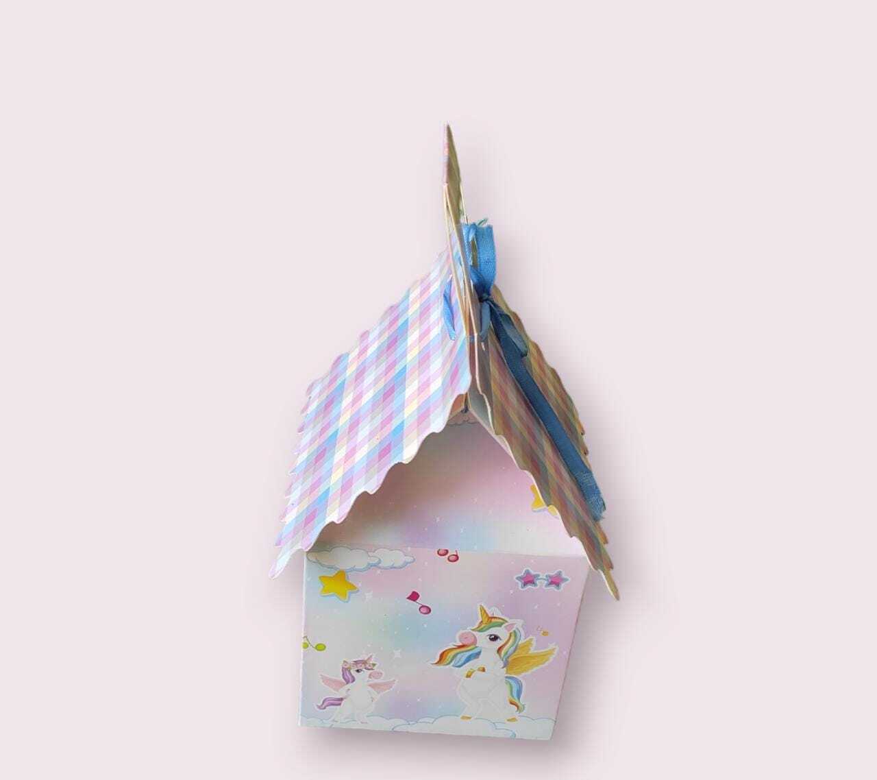 Handmade Paper Return Gift Hut Box - 350gsm Paper, 4x4x4 Inches, Matte Finished | Durable Design, Easy Assembly, Ideal For Food & Gifts