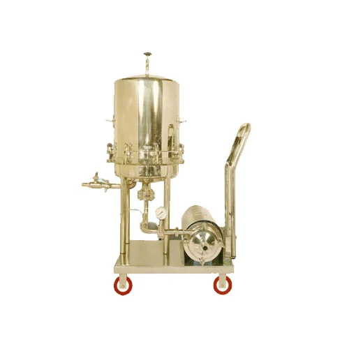 Zero Hold Up Filter Press - Stainless Steel, Round Design, Golden Finish | 1 Year Warranty, Ideal For Pharma Industry