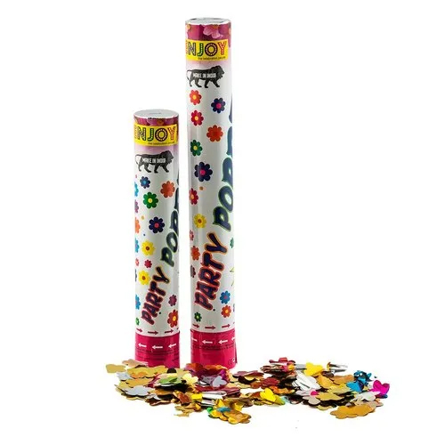 30cm Metallic Flower Party Popper - Multicolour, Ideal for Celebrations like Birthdays and Weddings, Pack of 100pcs in Carton