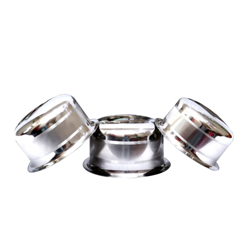 सिल्वर स्टेनलेस स्टील राउंड बॉटम टोप