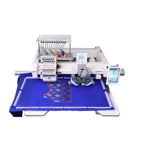 Hsw Rhinestone With Embroidery Machine - Color: Blue/White