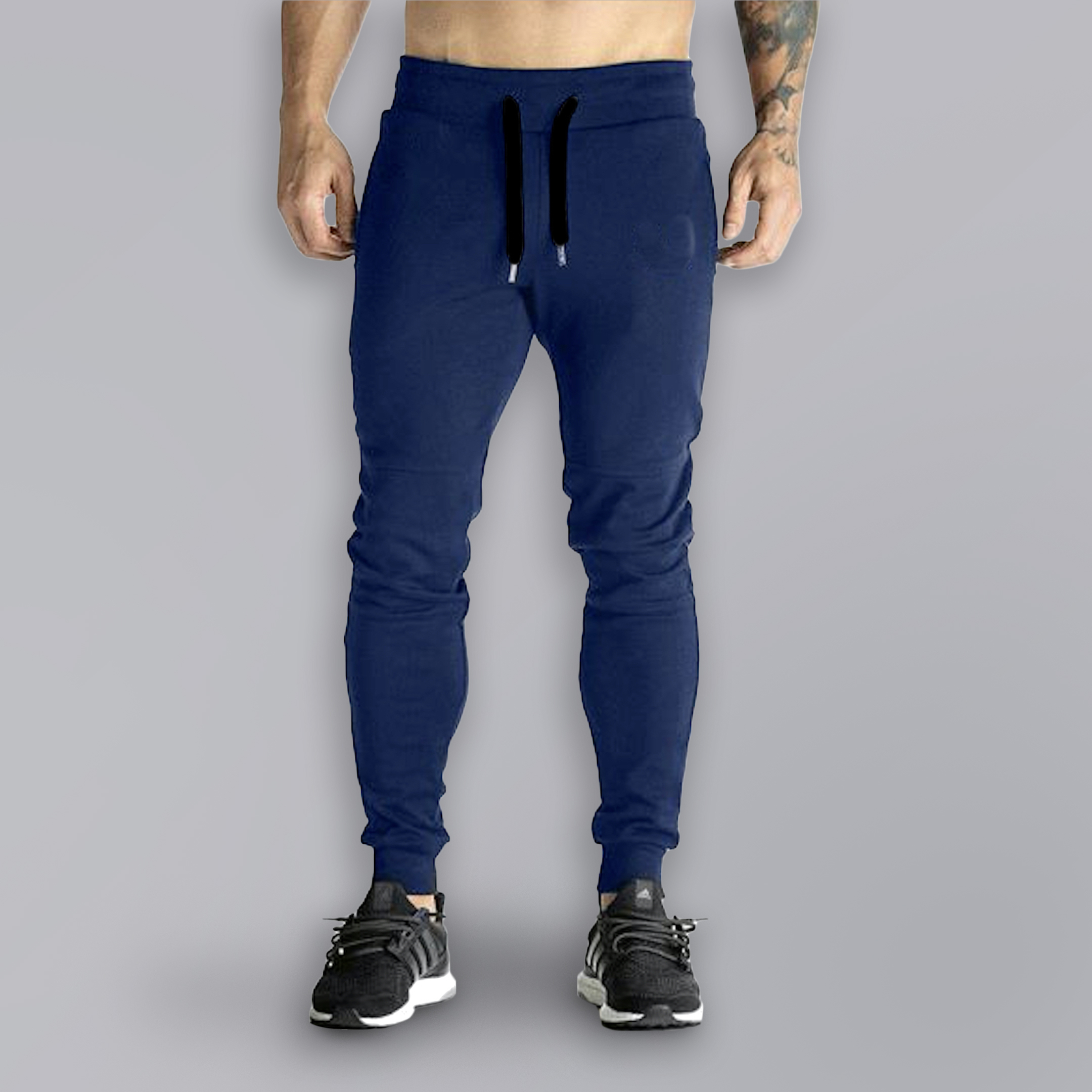 Men Nevy Blue Solid Slim Fit Track Pants - Cotton Blend, M/l/xl Size | Easy 2 Days Returns & Exchanges, Try & Buy Might Be Available