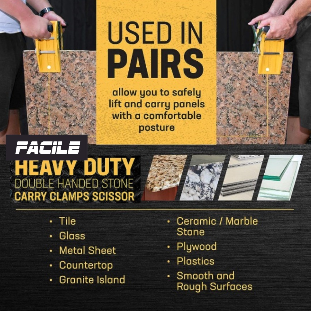 Double Handed Granite Lifting Tools Cap 200kg Carrying Stone Tile Quartz