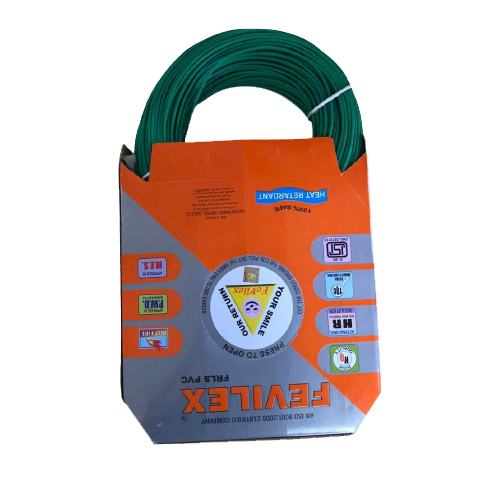 Fevilex Multistand Wire - 1.0 SQMM Green Jacket, High Voltage, Custom Length, Warranty Included