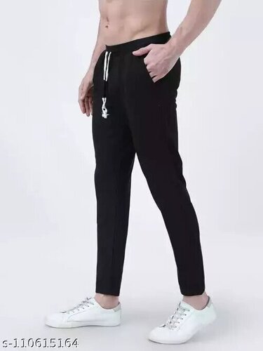 Stretchable Men Black Track Pant