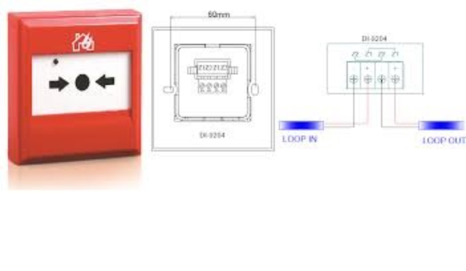 Addressable Manual Call Points - Plastic, Red Color | Designed For Industrial And Commercial Use, 1-year Warranty