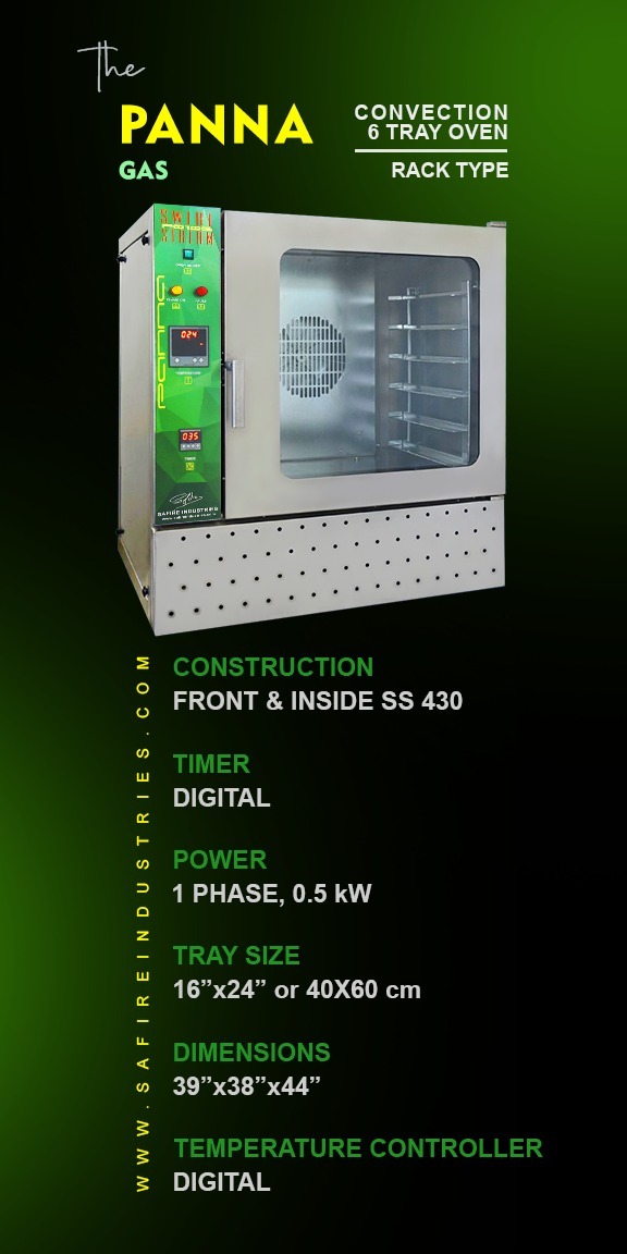Steel 6 Tray Convection Oven Gas Panna