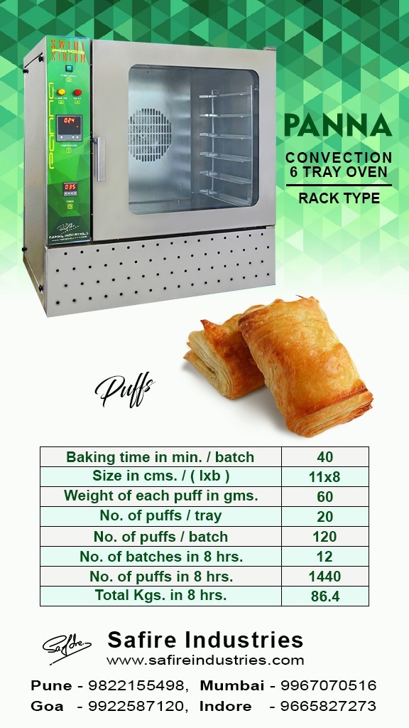 Steel 6 Tray Convection Oven Gas Panna