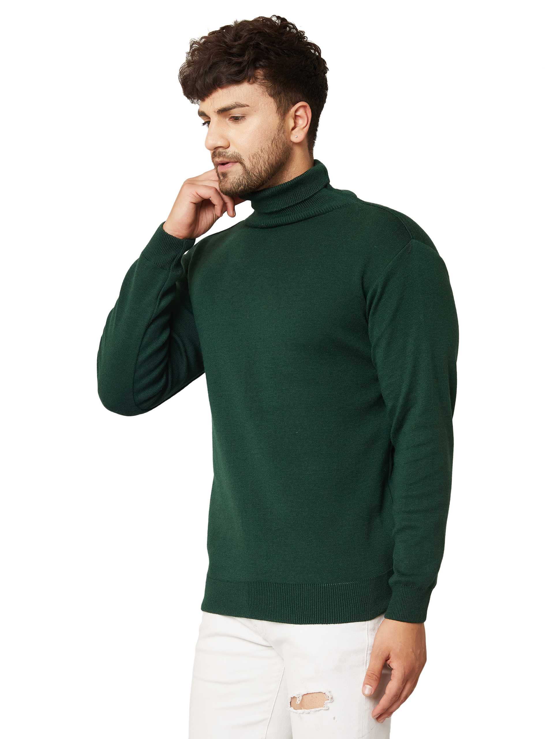Plain Sweater - Soft Cotton Blend , Perfect For Everyday Style With Jeans Or Trousers