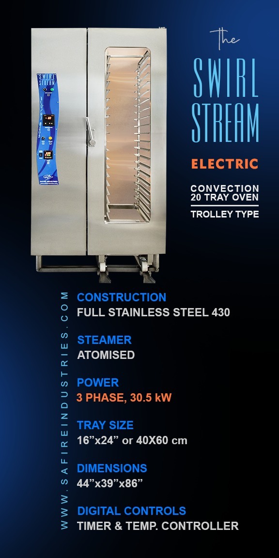 Grey 20 Tray Gas Swirl Stream Oven