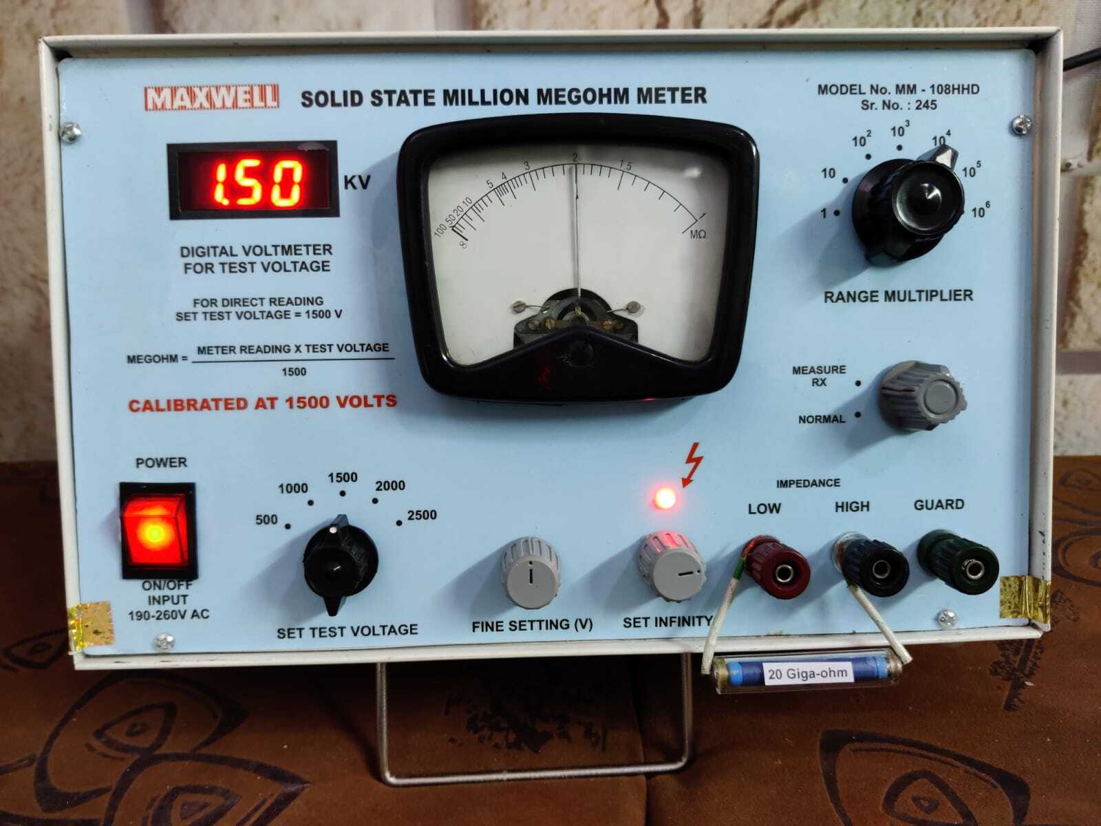 Million Megohm Meter Mm108d - Features: Good Quality