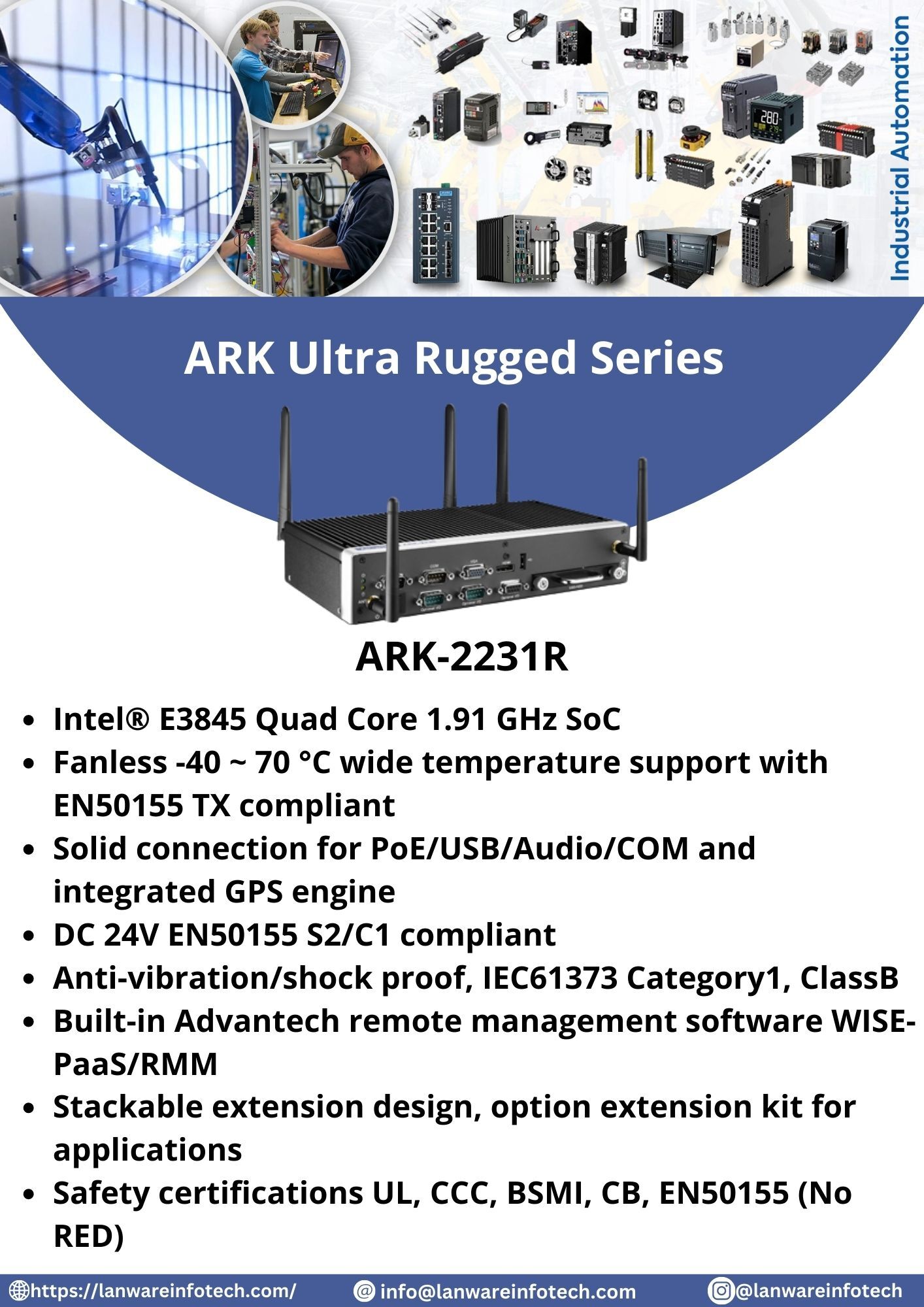 Fanless System Powered By Intel Atom E3845 For Rolling Stock