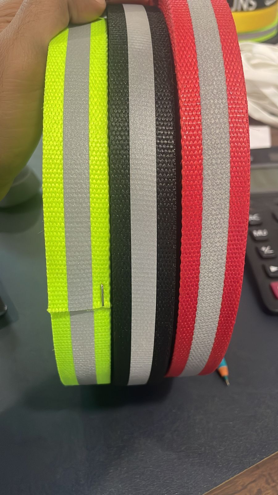 Reflective Pet Collar - Polyester Reflective Webbing, 25mm Multicolor | High Visibility, Adjustable Size, Easy To Clean, Quick Release Buckle