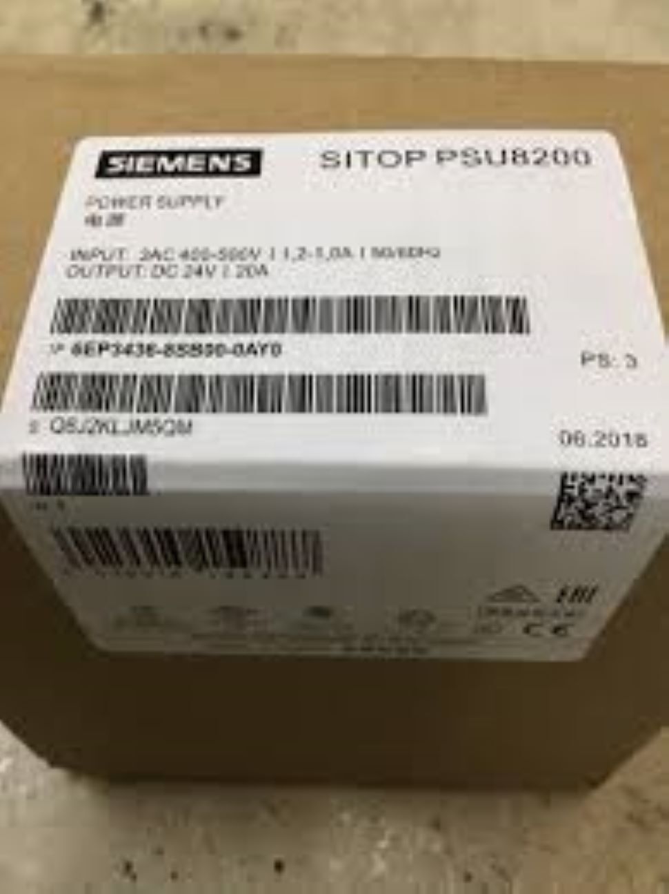 6ep3436-8sb00-0ay0-siemens Programmable Logic Controller - Sitop Psu8200 24 V/20 A Power Supply, Input 400-500 V Ac, Output 24 V Dc/20 A