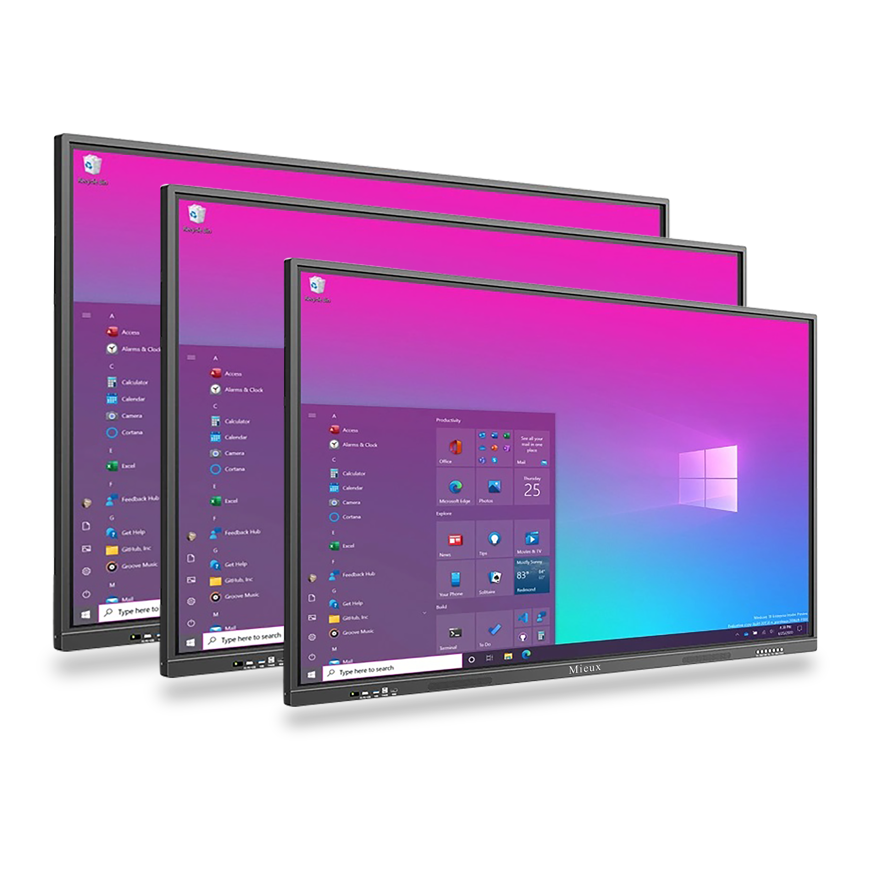 Mieux Interactive Flat Panel Display - Aluminium, 86 Inch Dimensions 1957x1160x88mm | Immersive Learning Experience, Advanced Connectivity, Wireless Screen-sharing