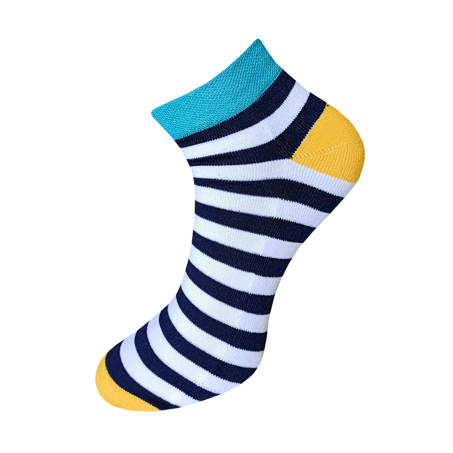 Terry Ankle Socks - Combed Cotton, Adult Size, Navy Blue | High Elasticity, Breathable, No Fade, Washable, Cozy Terry Lining