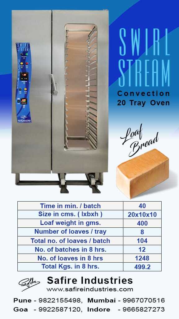20 Tray Convection Oven Gas Swirl Stream - Color: Steel